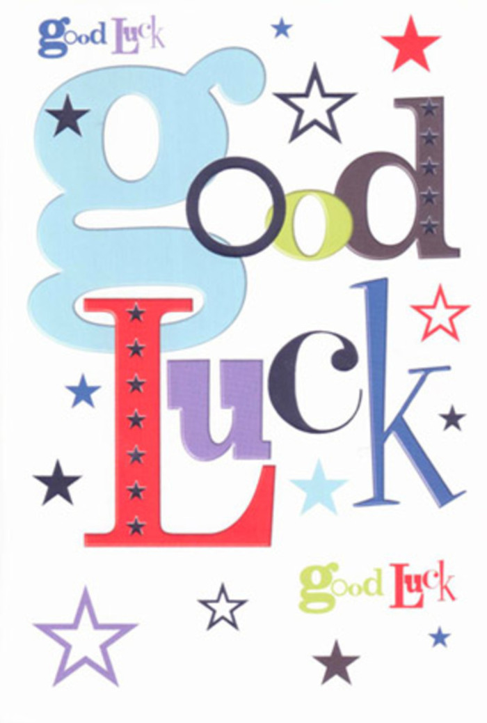 There's an urban vibrancy at play in this luck-themed card, echoing Shoreditch's ever-evolving streets and energetic laughter. The 'Good Luck' greeting arrives in a cascade of expressive prints: soft blues, jet blacks, passionate reds, and moss greens, each letter hinting at stories shared between friends after dusk near Spitalfields or Rivington Street. Stars in navy, lemon, peach, and lilac seem to move across the white background in a celebratory windswept pattern, much like confetti tossed outside an East London gallery on opening night. The touch of the smooth cardstock is reminiscent of leafing through a premium greeting at a boutique florist along Great Eastern Street, the quality and weight adding to the sense of sincerity. This is not just a passing message-it's a visual token filled with hope, perfectly suited for sending a creative off to their next performance or offering encouragement to a neighbour tackling an ambitious new step. Every detail feels thoughtfully arranged, mirroring the artistry and shared support that define Shoreditch's thriving community.